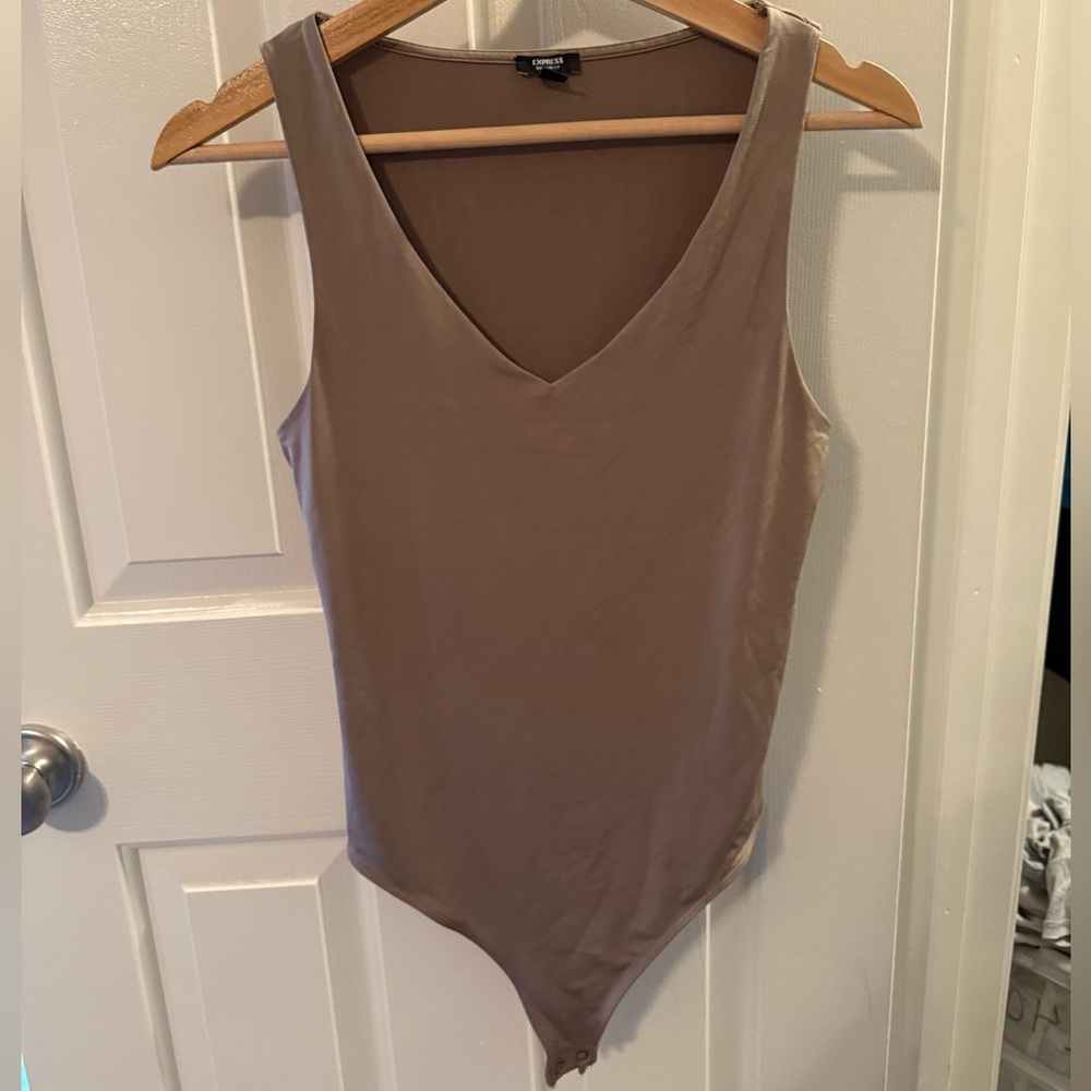 Express V-Neck Taupe Bodysuit